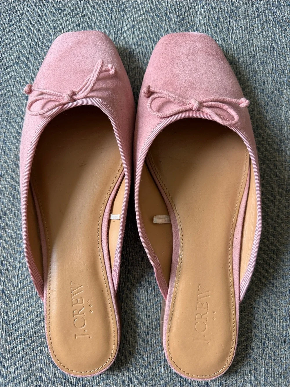 J crew Women’s Faux Leather Suede ballerina mules Size: 7